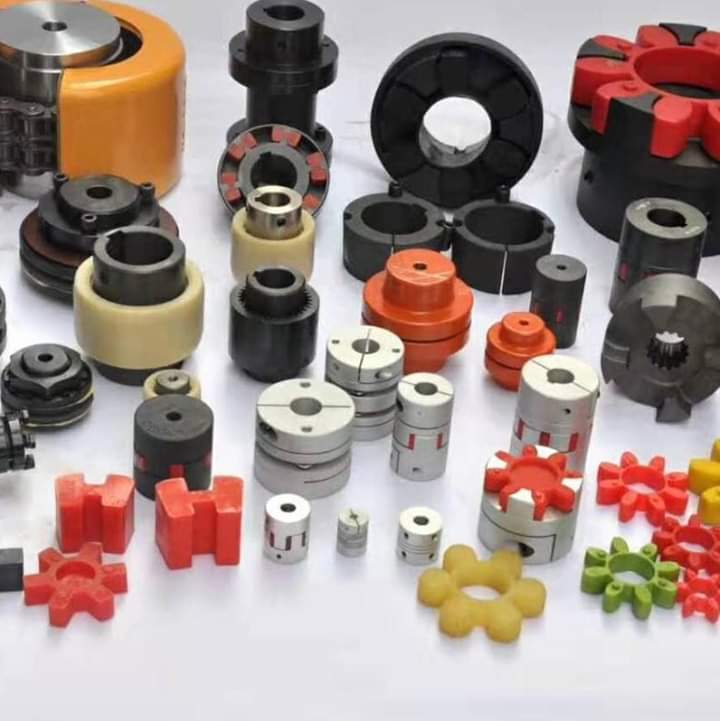Assortment of flexible shaft couplings with elastomeric spider inserts